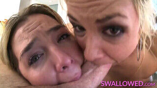 SWALLOWED - Brooklyn Gray és Lydia Interracial mélytorkoznak